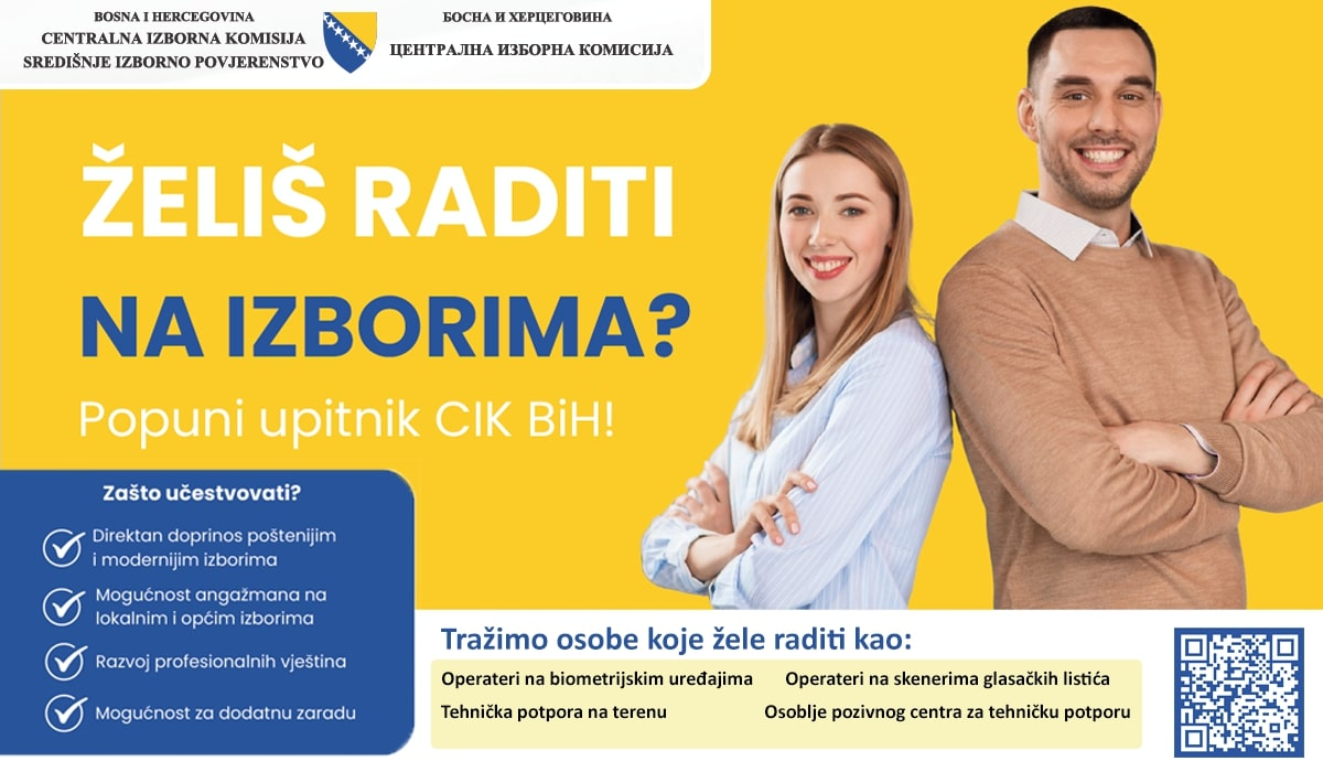 Prikupljanje podataka o raspoloživosti potrebnog kadra za angažman u izbornoj administraciji Bosne i Hercegovine