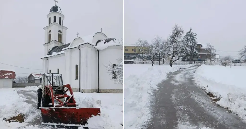 Ibro očistio put i portu hrama da bi komšije mogle na božićnu liturgiju