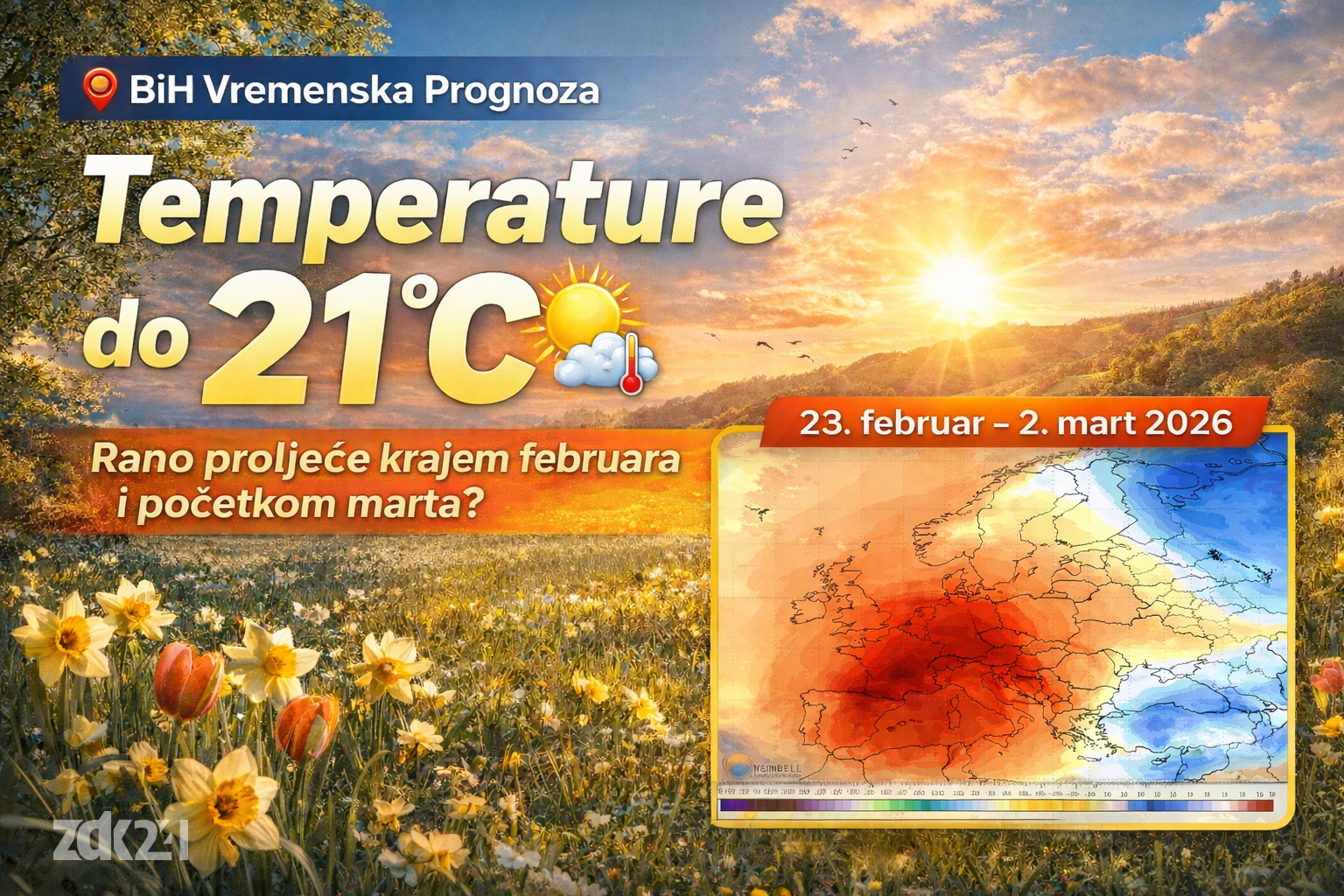 Temperature do 21°C: Kraj februara i početak marta u znaku ranog proljeća