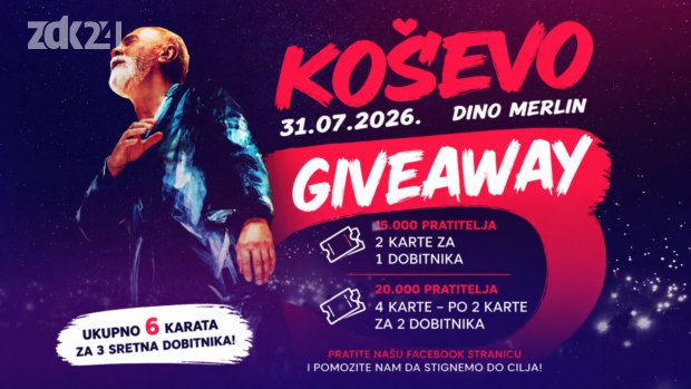 Poklanjamo ulaznice za veliki koncert Dine Merlina na Koševu